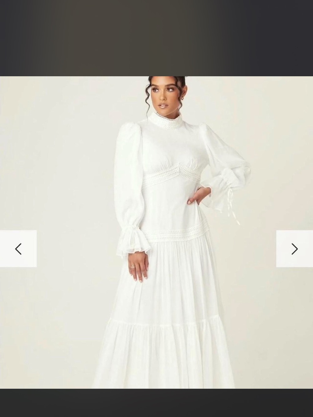 Elegant White zahraa the label High-Neck Maxi Dress